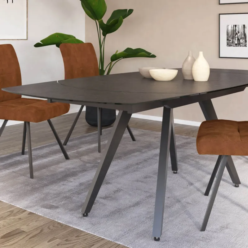 SofiaTable moderne extensible en céramique avec pieds en métal> Table De Salle à Manger