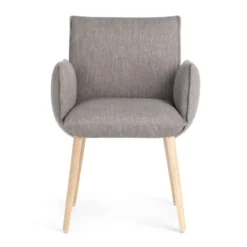 Mobitec Soft ® Fauteuil cocooning en tissu avec pieds en bois massif> Chaise De Salle à Manger|Chaise Salon