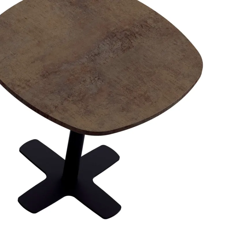 Perfecta Spinner Table de cuisine carrée bords arrondis en stratifié avec pied central> Table De Cuisine|Table Pour Petit Espace