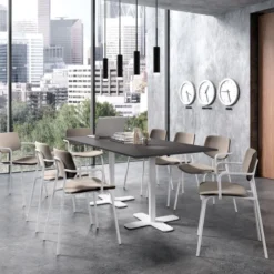 Perfecta Spinner 2 Table en stratifié rectangulaire avec deux pieds en métal> Table De Cuisine