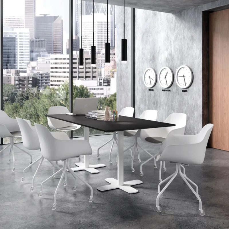 Perfecta Spinner 2 Table en stratifié rectangulaire avec deux pieds en métal> Table De Cuisine