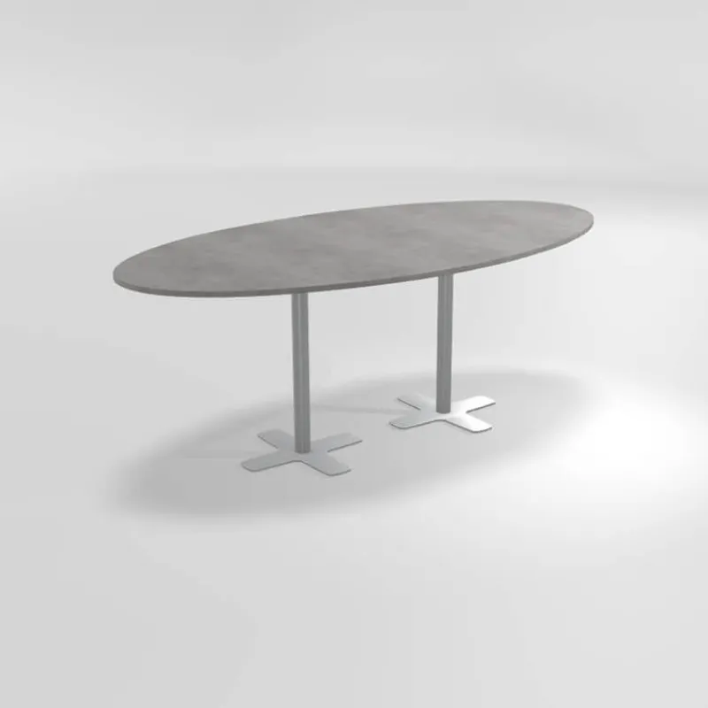 Perfecta Spinner 2 Table hauteur 90 cm ovale en stratifié avec deux pieds> Table De Cuisine