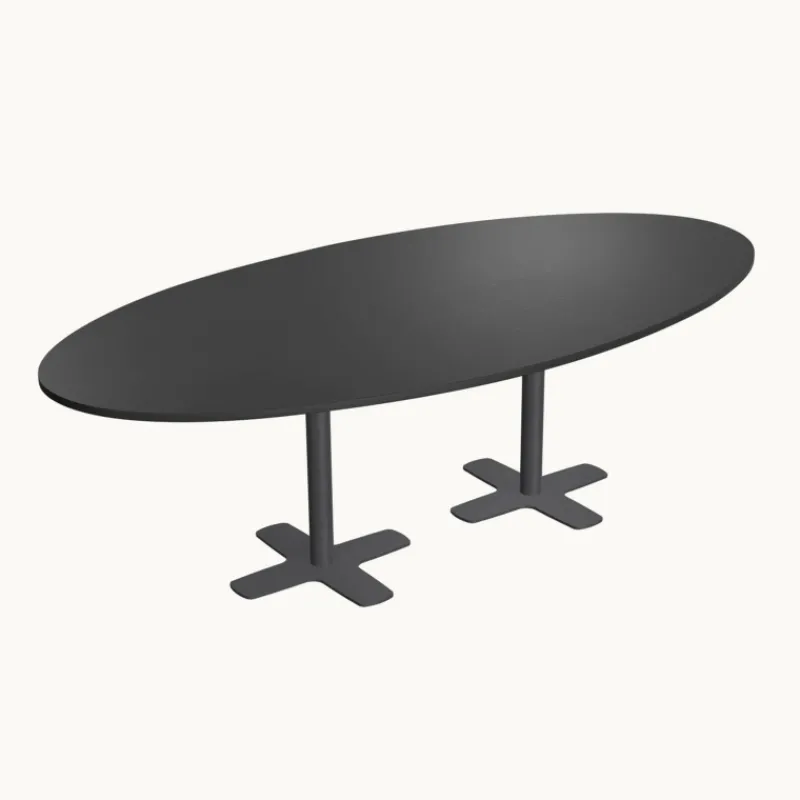 Perfecta Spinner 2 Table ovale en stratifié avec deux pieds> Table De Cuisine
