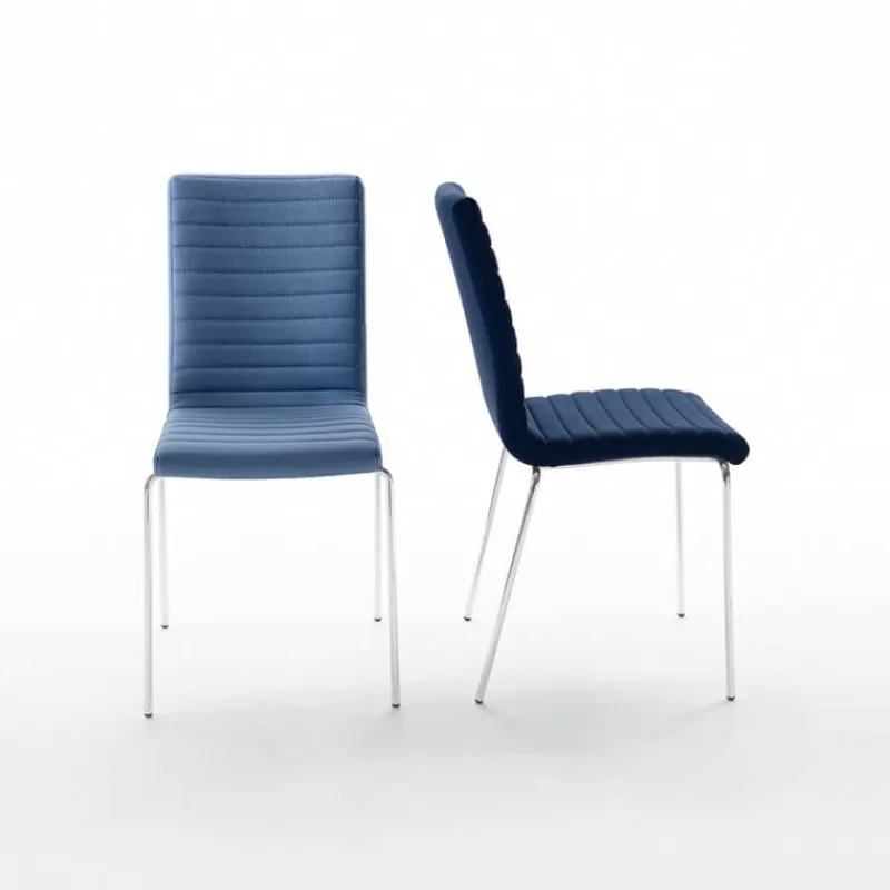 Midj Star ® Chaise moderne empilable en tissu et métal> Chaise De Salle à Manger