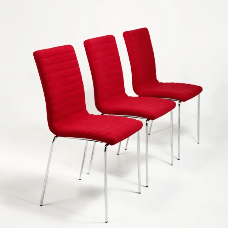 Midj Star ® Chaise moderne empilable en tissu et métal> Chaise De Salle à Manger