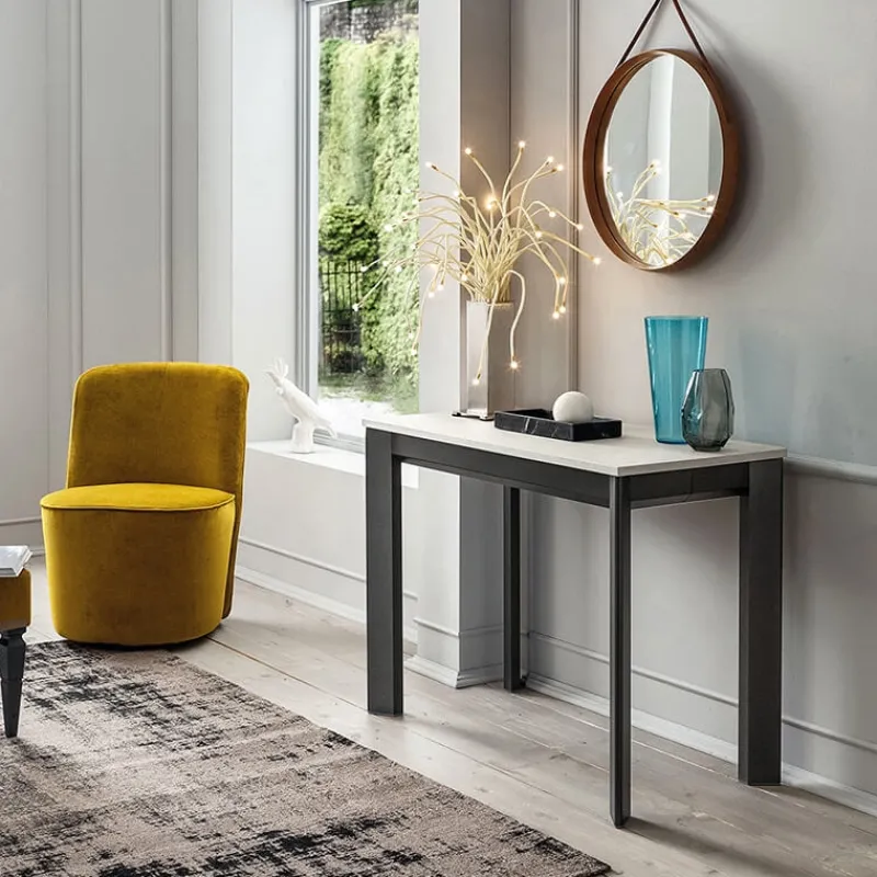 La primavera Steave Console extensible rectangulaire en stratifié> Table Pour Petit Espace