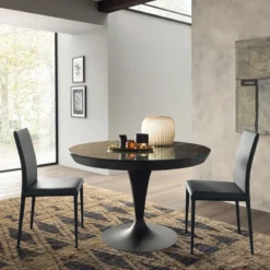 Altacom Sun Table ronde en céramique extensible pied tulipe><noscript><img width=