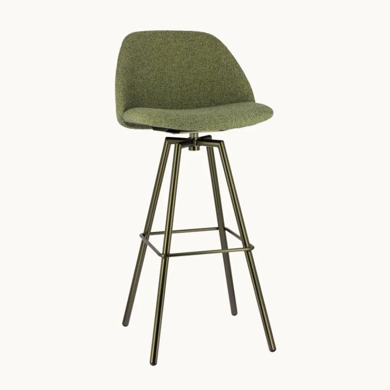Perfecta Swiftie Tabouret de bar pivotant en tissu et pieds métal> Tabouret De Bar (assise +/- 80 Cm)