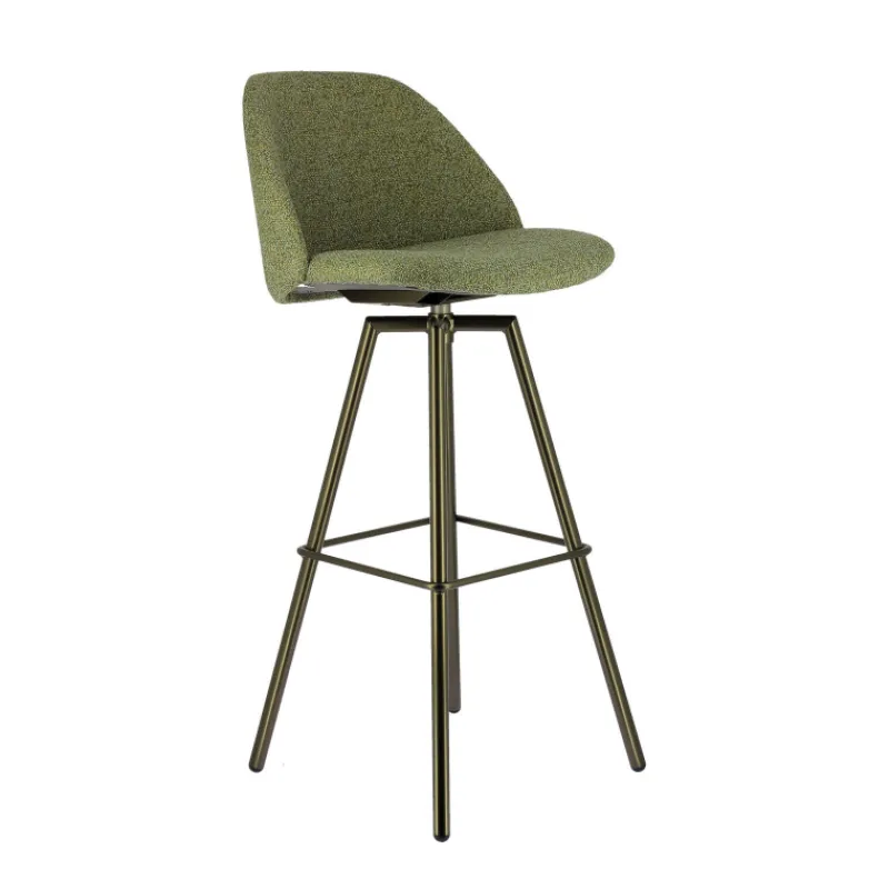 Perfecta Swiftie Tabouret de bar pivotant en tissu et pieds métal> Tabouret De Bar (assise +/- 80 Cm)