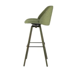 Perfecta Swiftie Tabouret de bar pivotant en tissu et pieds métal><noscript><img width=