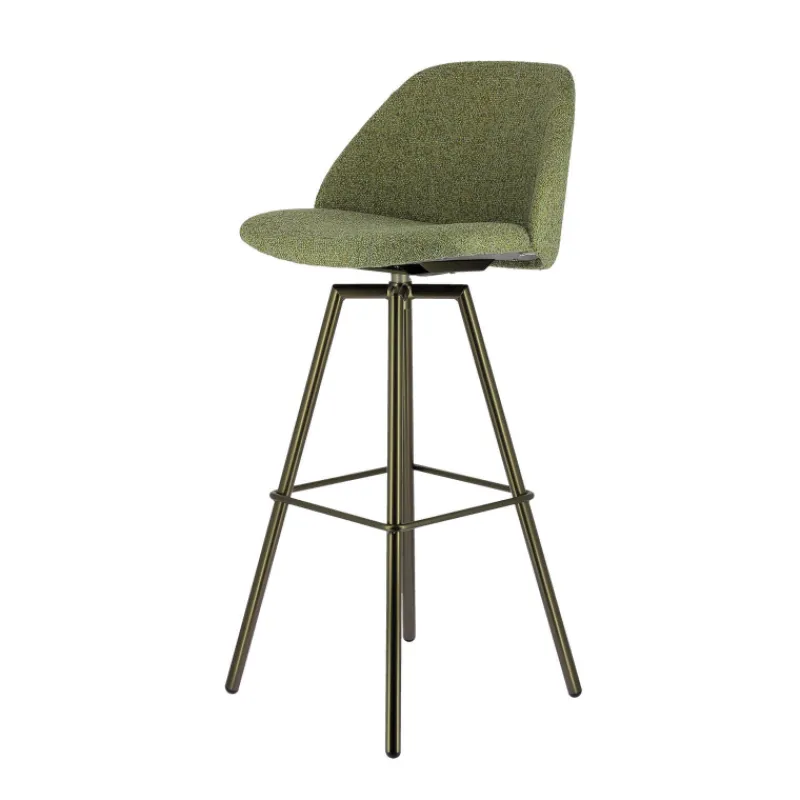 Perfecta Swiftie Tabouret de bar pivotant en tissu et pieds métal> Tabouret De Bar (assise +/- 80 Cm)