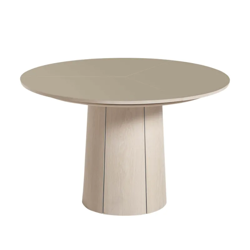 Skovby Table ronde extensible en Fenix et pied central en bois SM33> Table De Salle à Manger