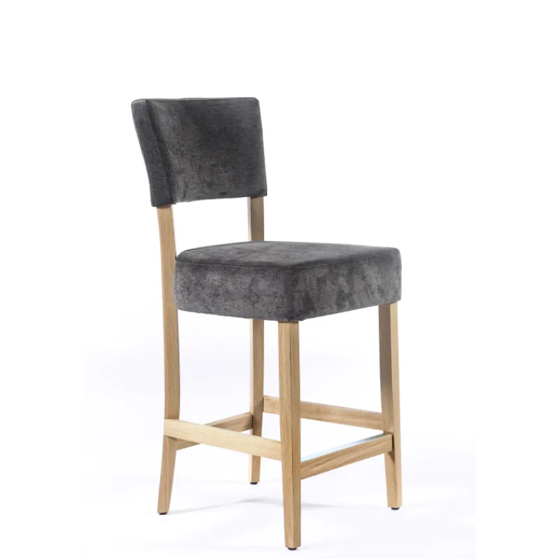 Sessio Tabouret snack en tissu et bois – BarSteffi> Tabouret Snack (assise +/- 65 Cm)|Tabouret De Bar (assise +/- 80 Cm)