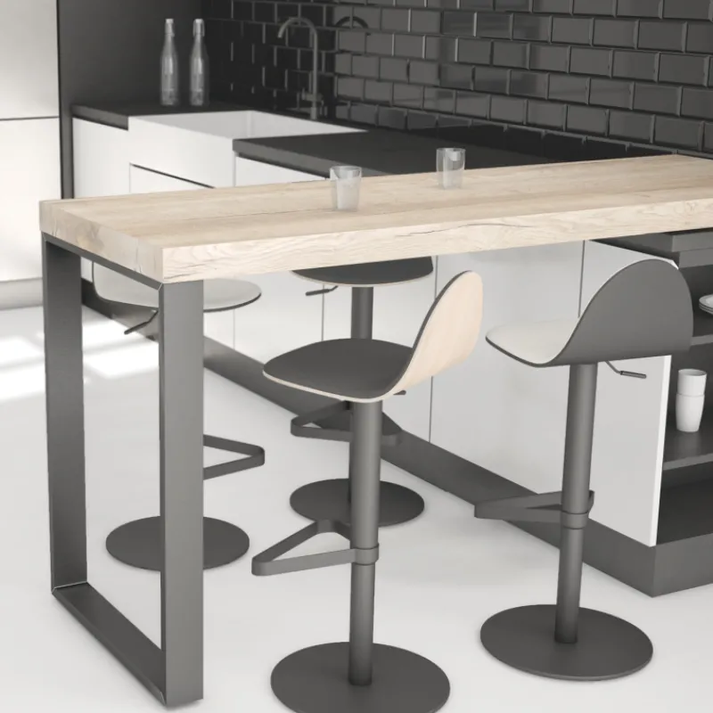 Cancio Tabu Tabouret réglable et pivotant design en bois> Tabouret Snack (assise +/- 65 Cm)|Tabouret De Bar (assise +/- 80 Cm)