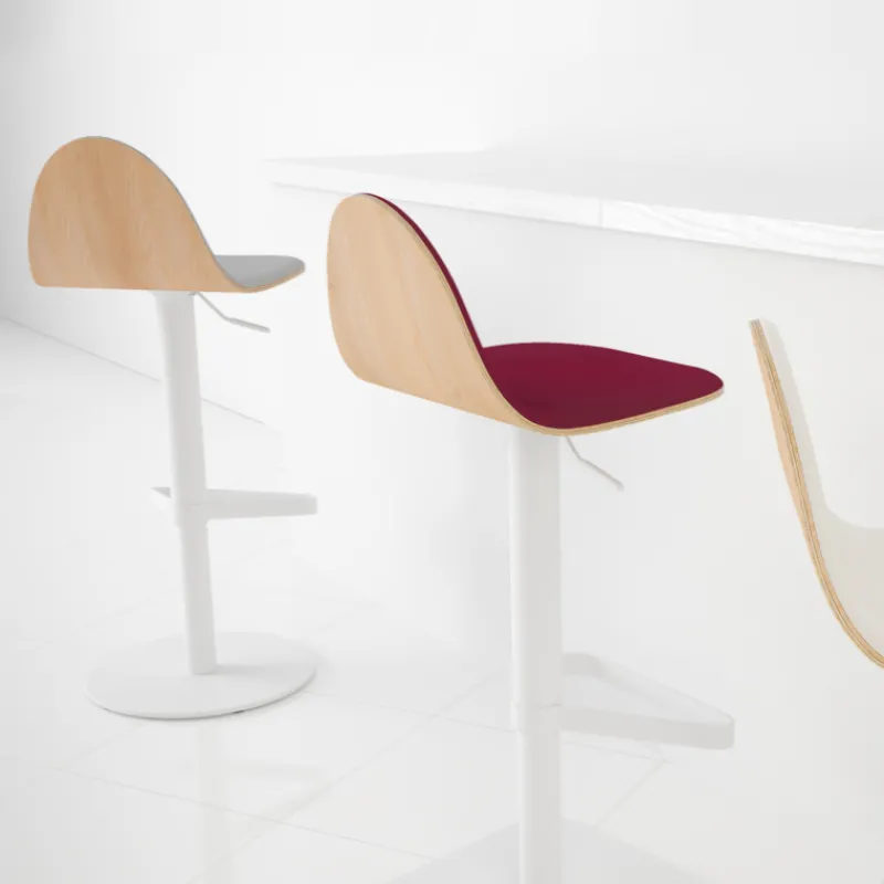Cancio Tabu Tabouret réglable et pivotant design en bois> Tabouret Snack (assise +/- 65 Cm)|Tabouret De Bar (assise +/- 80 Cm)