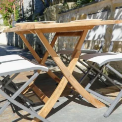 Medicis TanamaTable de jardin rectangulaire pliante en teck massif><noscript><img width=