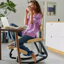 Varier ThatSit ® Chaise de bureau ergonomique à bascule en tissu et bois> Chaise Pour Chambre|Chaise De Bureau