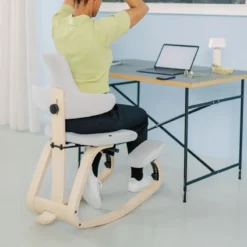 Varier ThatSit ® Chaise de bureau ergonomique à bascule en tissu et bois><noscript><img width=
