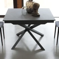Altacom Tokyo Petite table carrée design extensible avec piètement central mikado> Table De Salle à Manger|Table Pour Petit Espace