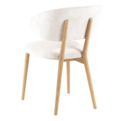 Mobitec Toro ® Chaise moderne avec dossier incurvé en tissu et bois><noscript><img width=