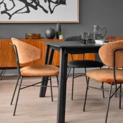 Mobitec Toro ® Fauteuil minimaliste cosy en tissu avec pieds en métal> Chaise De Salle à Manger|Fauteuil De Salon