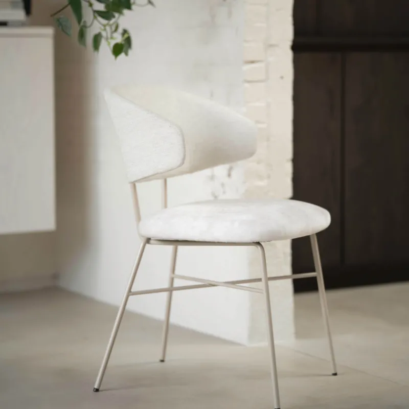 Mobitec Toro ® Fauteuil minimaliste cosy en tissu avec pieds en métal> Chaise De Salle à Manger|Fauteuil De Salon