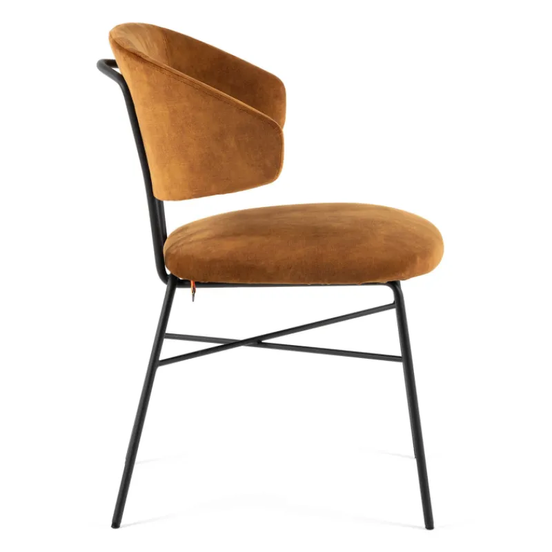 Mobitec Toro ® Fauteuil minimaliste cosy en tissu avec pieds en métal> Chaise De Salle à Manger|Fauteuil De Salon