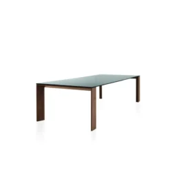 Sovet Italia Toronto Sovet® Table design rectangulaire en verre piétement bois><noscript><img width=