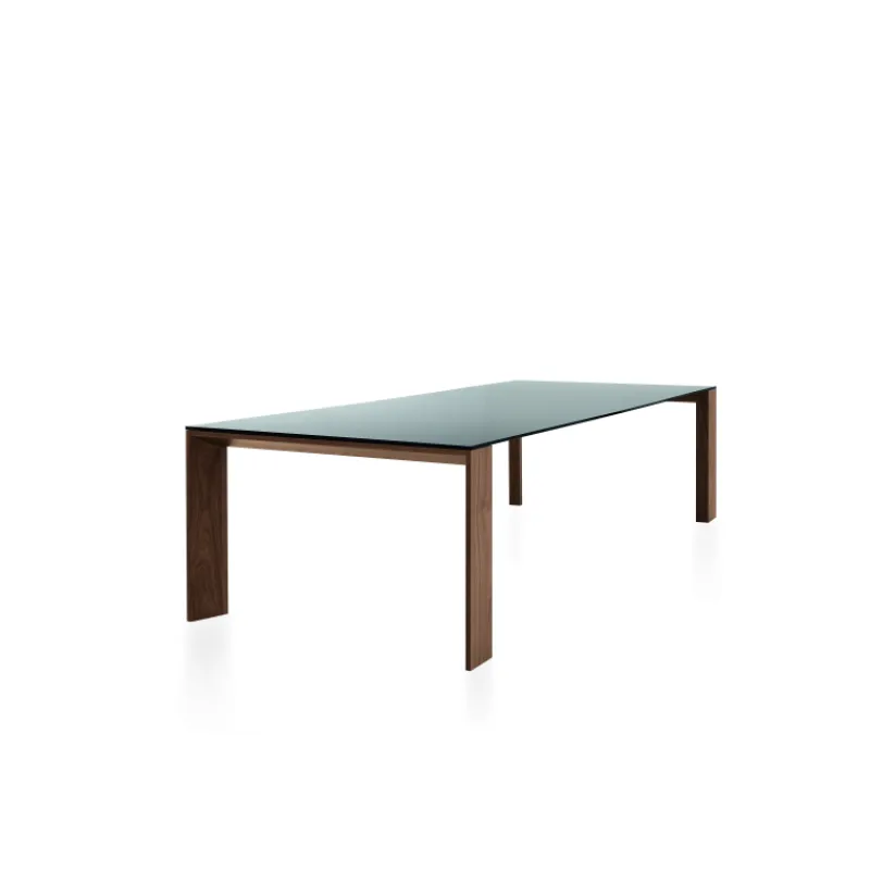 Sovet Italia Toronto Sovet® Table design rectangulaire en verre piétement bois> Table De Salle à Manger