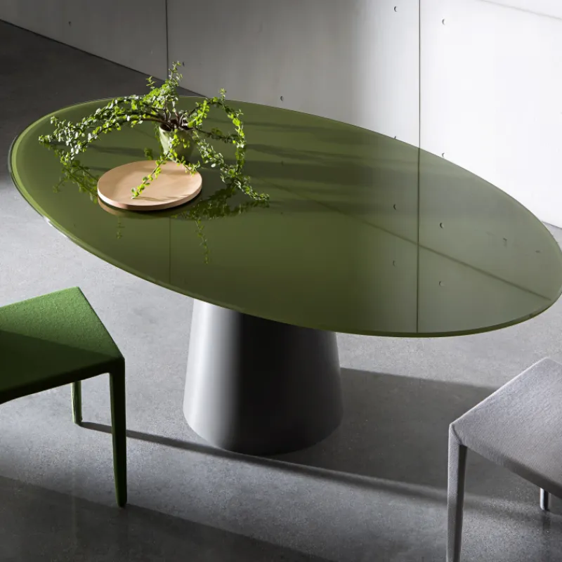Sovet Italia Totem Sovet® Table ovale design en verre> Table De Salle à Manger