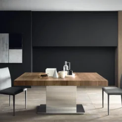 Altacom Tower Maxi Table ultra extensible pied central en métal et plateau en mélaminé> Table Pour Petit Espace|Table De Salle à Manger