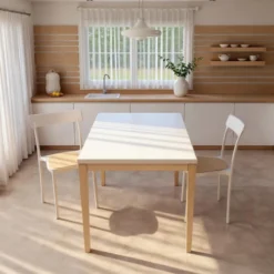 Cancio Toy bois Table de cuisine en verre avec rallonge> Table De Cuisine