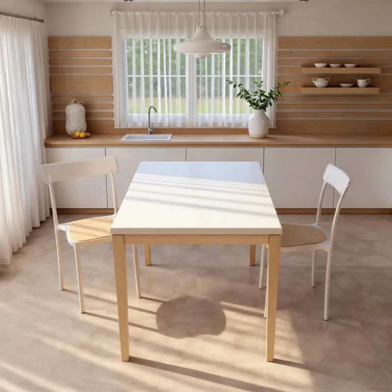 Cancio Toy bois Table de cuisine en verre avec rallonge> Table De Cuisine