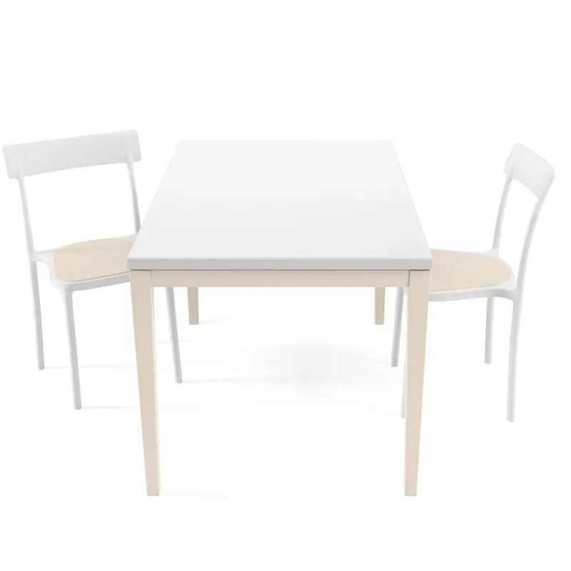 Cancio Toy bois Table de cuisine en verre avec rallonge> Table De Cuisine