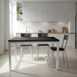 Cancio Toy métal Table de cuisine en céramique avec rallonge hauteur 75 cm> Table De Cuisine