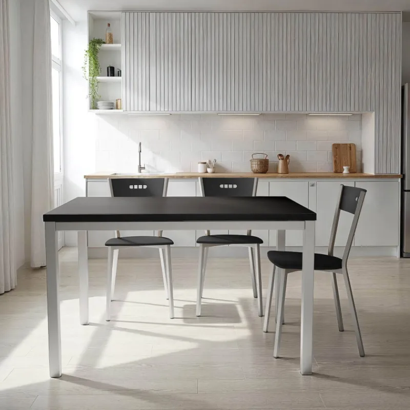 Cancio Toy métal Table de cuisine en céramique avec rallonge hauteur 75 cm> Table De Cuisine