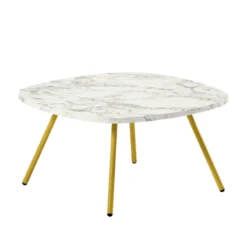 Perfecta Trevi Table basse carrée moderne en stratifié avec pieds en métal> Table De Salon