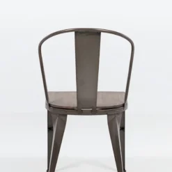 Jayso Turia 631 Chaise industrielle vintage en métal avec assise bois><noscript><img width=