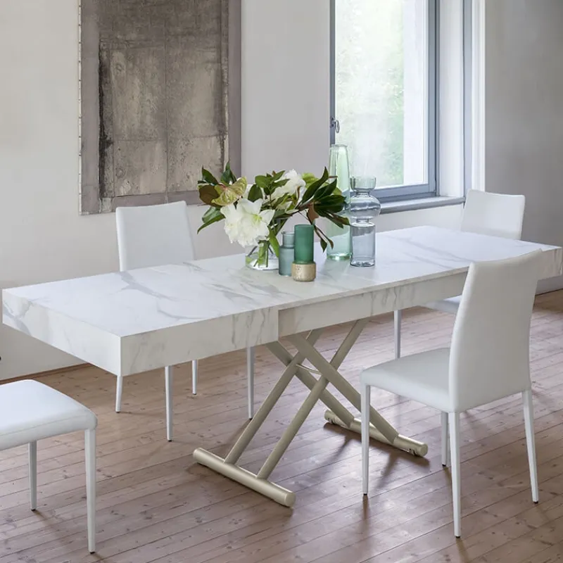 Altacom Ulisse Table relevable en mélaminé avec allonges> Table De Salon|Table Pour Petit Espace