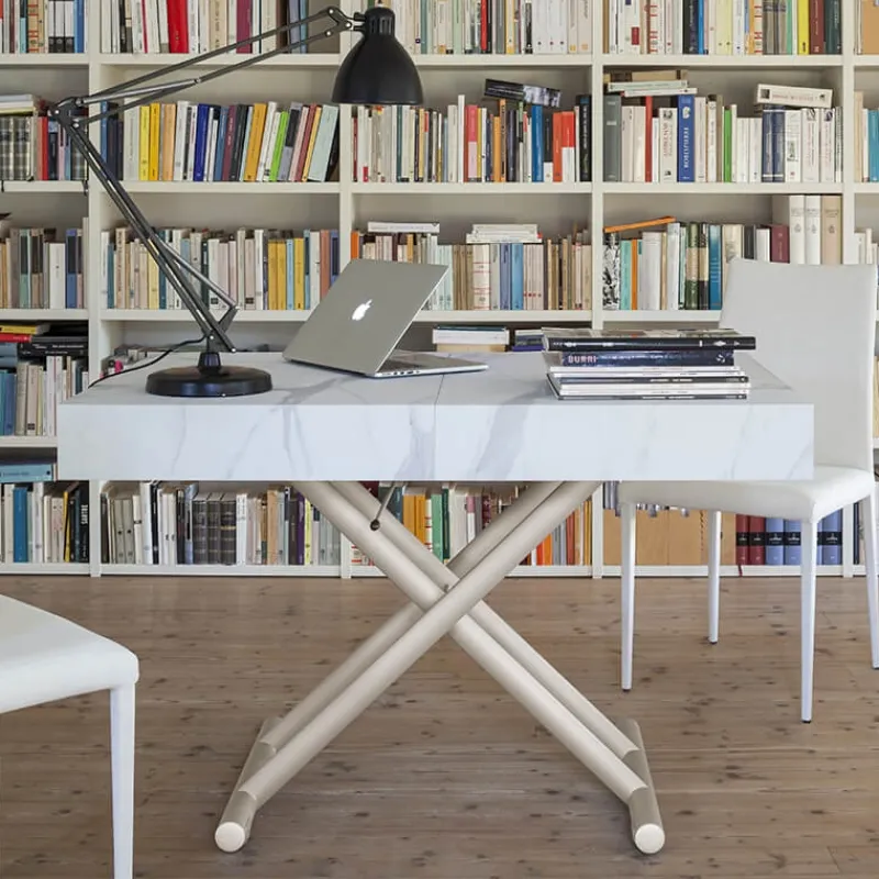Altacom Ulisse Table relevable en mélaminé avec allonges> Table De Salon|Table Pour Petit Espace