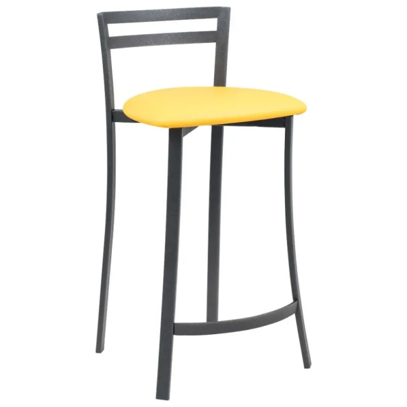 Carrier Urane ® Tabouret snack avec dossier bas en synthétique et métal made in France> Tabouret Snack (assise +/- 65 Cm)|Tabouret De Bar (assise +/- 80 Cm)