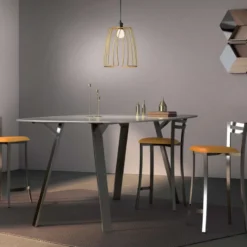 Carrier Urane ® Tabouret snack avec dossier bas en synthétique et métal made in France><noscript><img width=