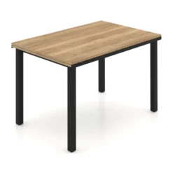 Perfecta Valentina Table de cuisine extensible en mélaminé chêne naturel avec pieds en métal noir><noscript><img width=