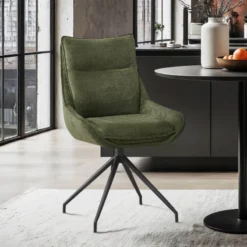 ValentineChaise pivotante en tissu avec poignée et pieds en métal> Chaise De Salle à Manger