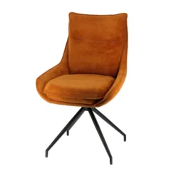 ValentineChaise pivotante en tissu avec poignée et pieds en métal><noscript><img width=