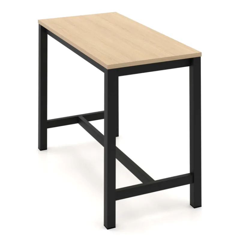 Perfecta Valériane Table snack de cuisine en stratifié chêne naturel avec pieds en métal noir> Table De Cuisine