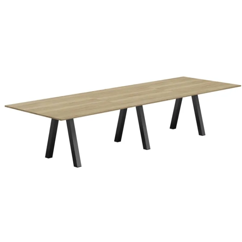 Perfecta Veneto Grande table de salle à manger en mélaminé avec pieds obliques> Table De Salle à Manger