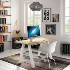 Perfecta Veneto Table moderne rectangulaire en stratifié avec pieds obliques><noscript><img width=