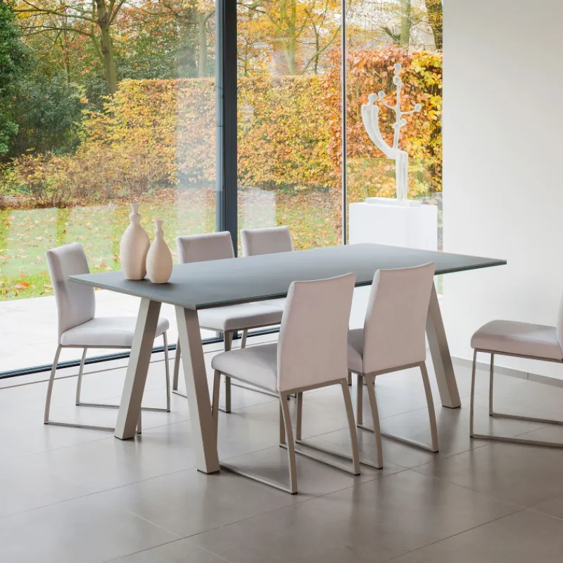 Perfecta Veneto Table moderne rectangulaire en stratifié avec pieds obliques> Table De Salle à Manger