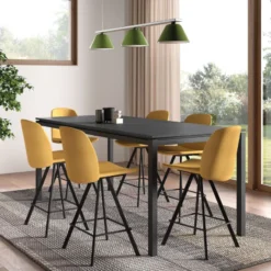 Perfecta Vicenza Table haute snack en stratifié avec pieds en métal> Table De Cuisine
